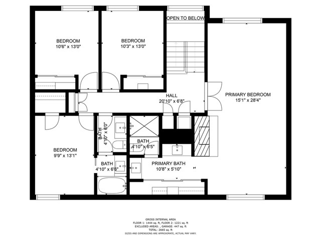 Upstairs Floor Plan for 3338 Seaclaire Dr. Rancho Palos Verdes