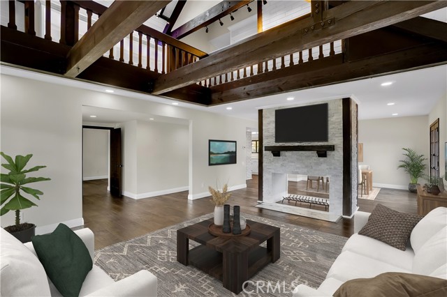 Virtually staged living room