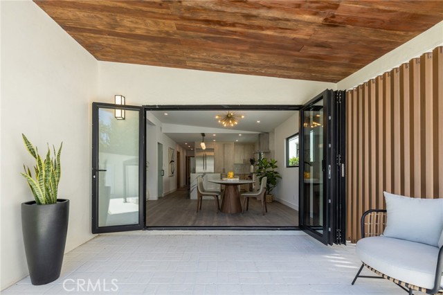 Covered porch sitting area