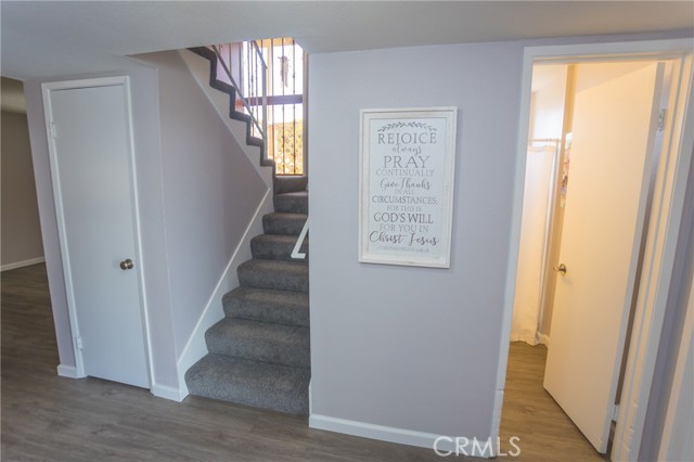 Down stairs bathroom and stair case