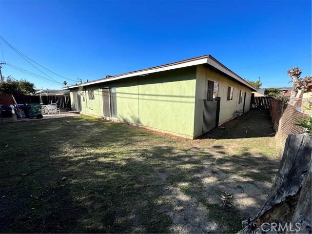 Back yard and side yard