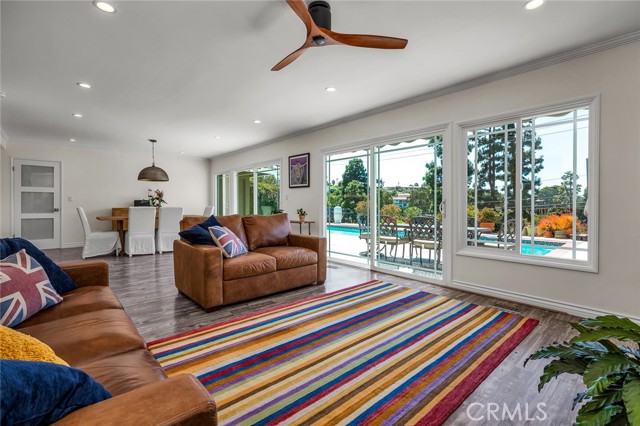 Great room has great flow to pool yard.