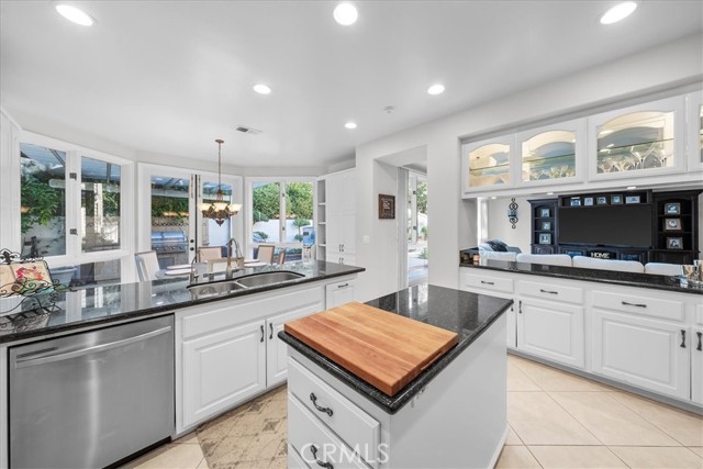 Kitchen open to breakfast room and family room