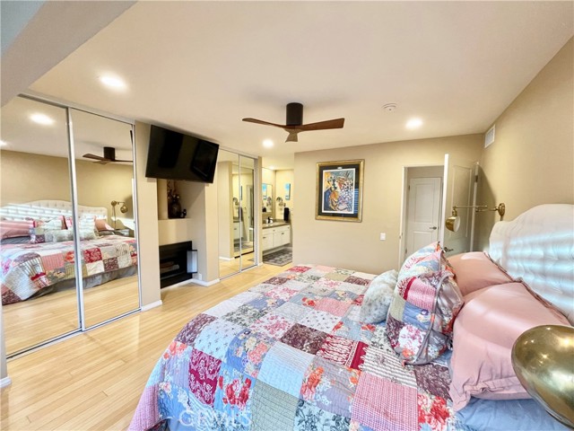Main bedroom with fireplace.