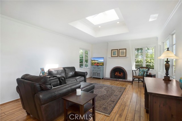 Gas fireplace and lots of glass