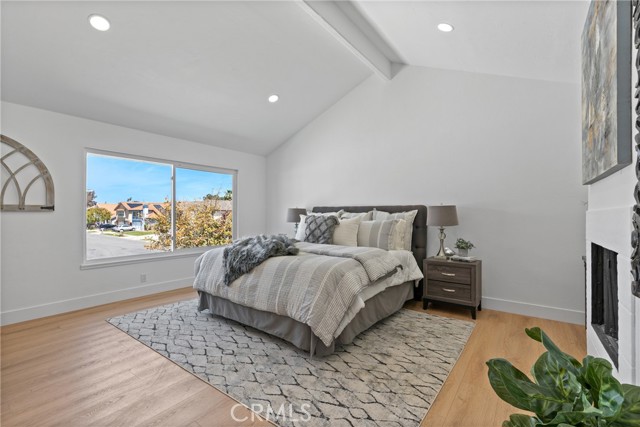 New flooring, vaulted ceiling and your own fireplace.