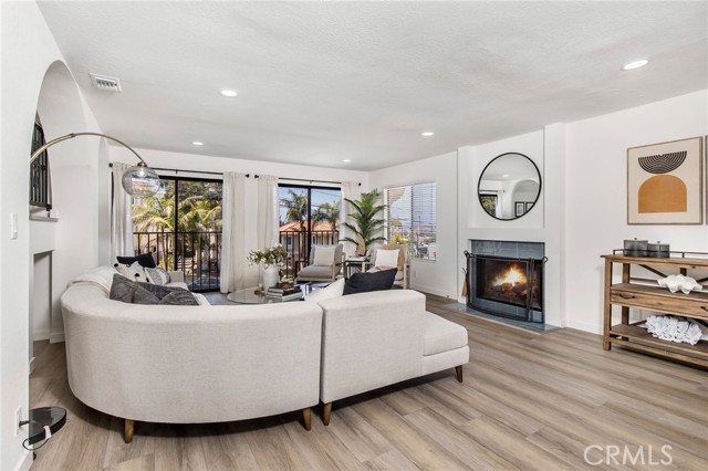 Fireplace and ocean views.