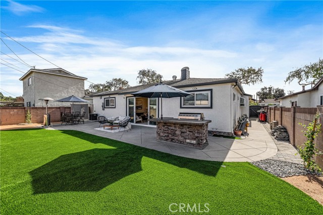 Beautifully landscaped backyard