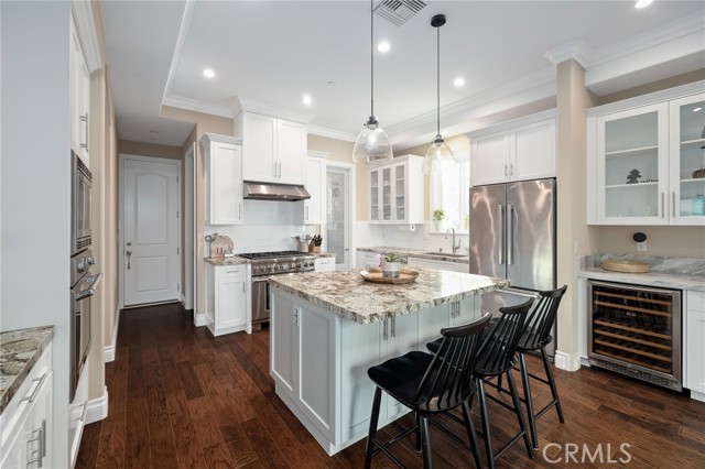 large kitchen island with bar seating