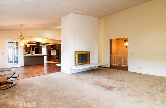 Living room open to dining area