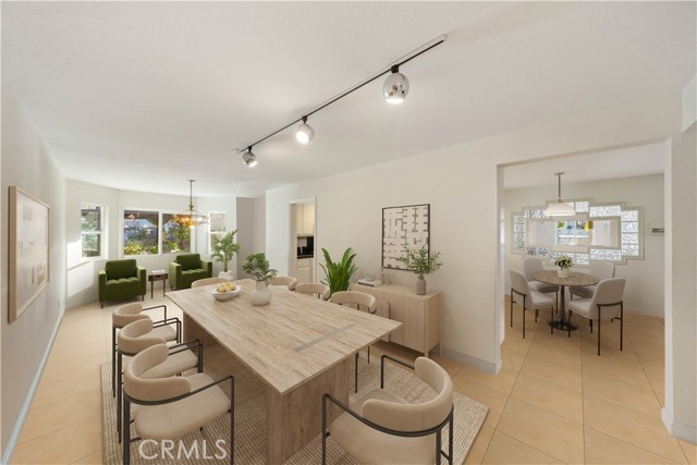 dining room, virtually staged