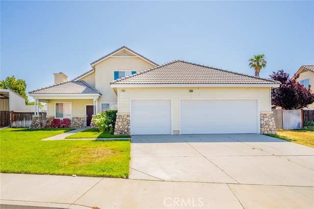 1188 Evergreen Circle Beaumont, California Welcome to this beautiful home in the highly desired Three Rings Ranch Community of Beaumont located on a cul-de-sac and featuring 3 bedrooms, 2 baths, plus a second-floor loft and large bonus room, and 2,100 sq ft of living space on a 10,019 sq ft lot with RV parking. You are greeted with a covered patio, as you enter, you have high ceiling, lots of windows, all double-paned and natural light, the family room with media niche and fireplace is adjacent to the dining room which is open to the kitchen with an abundance of cabinets, island, recessed and under counter lighting, and slider out to the rear covered patio. All 3 bedrooms, laundry, and a second bath are on the main level including the master with an en-suite bath with dual sinks, a separate tub, and a walk-in shower. All living is on the first floor with the second level having an open loft with a closet and a huge Bonus Room over the garage. The yard has a large shed for all of your tools and space for RV parking. Updates include Brand New Interior Paint, Brand New Carpeting, and Brand New Stainless Steel Kitchen Appliances. No HOA and low property taxes keep your payments low.