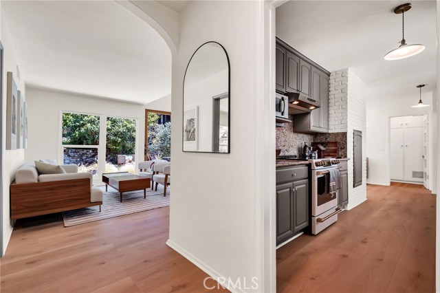 Entry with hardwood flooring