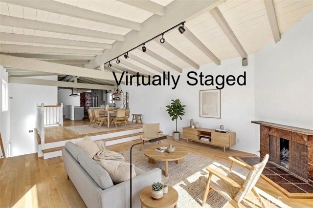 Virtually Staged Living and dining room