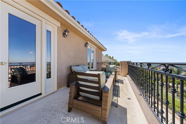 Deck off loft and Primary suite captures view of Orange County, Lake MV, city lights, hills, ocean on a clear day and 4th of July fireworks across O.C.