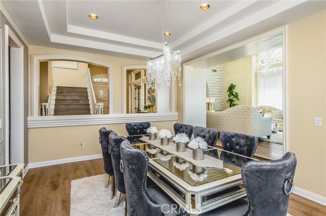 The custom dining room offers understated elegance. The custom dining room offers understated elegance.