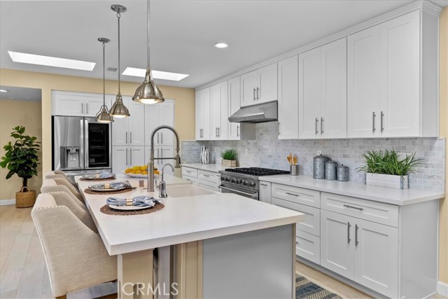 Kitchen with 4 skylights