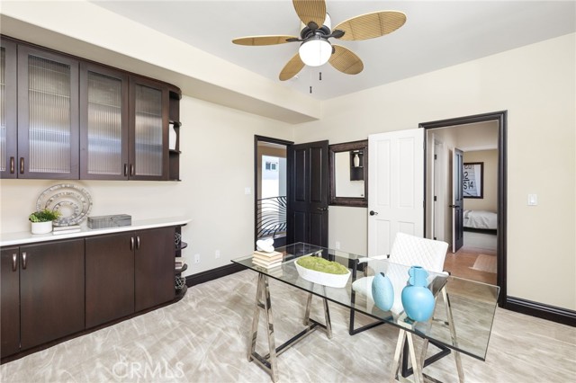 Upper Level Hall Bedroom #2 *currently used as an office w/built-ins, walk-in closet, and private ocean view deck