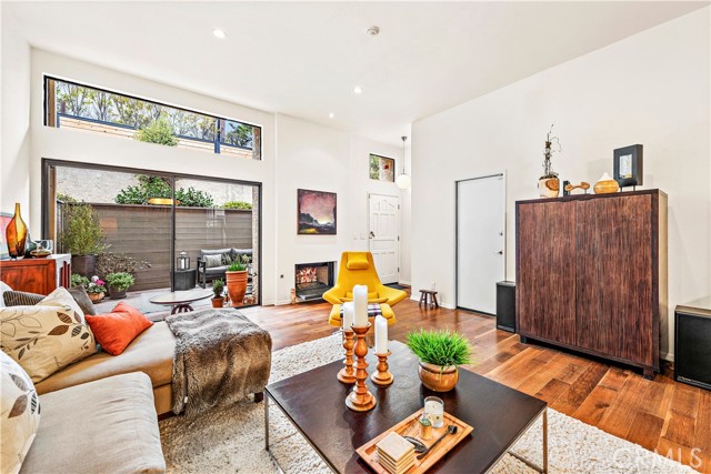 Sliding glass doors lead to enclosed patio