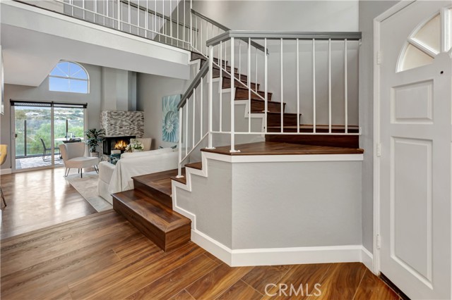 Front entrance - stairway and living room