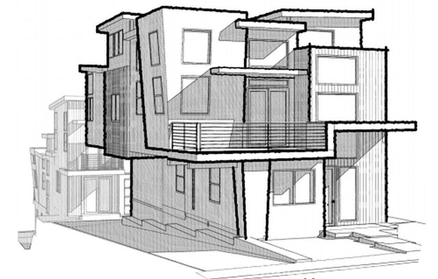Rendering of new townhome project - southeast elevation.