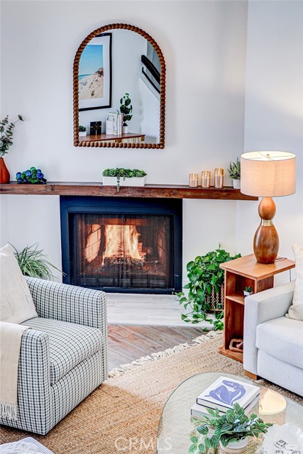 Cozy corner fireplace