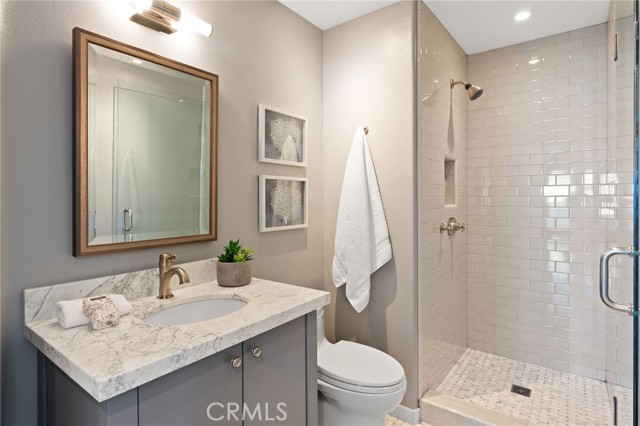 Remodeled downstairs bathroom.