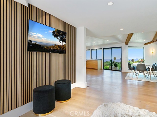 View from family room to dining area