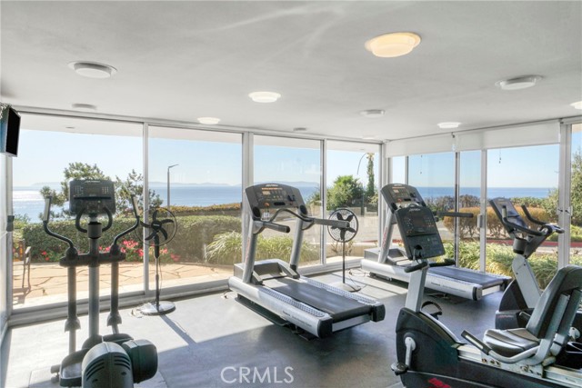 Fully equipped gym with Ocean views.