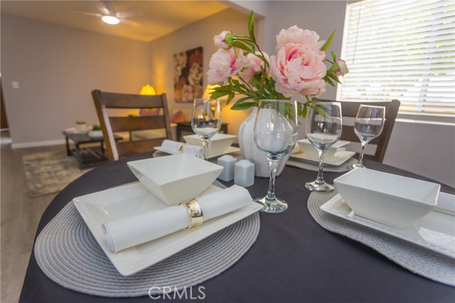 Dining area with room for a larger table