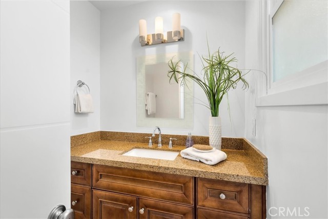 Powder room off the entry
