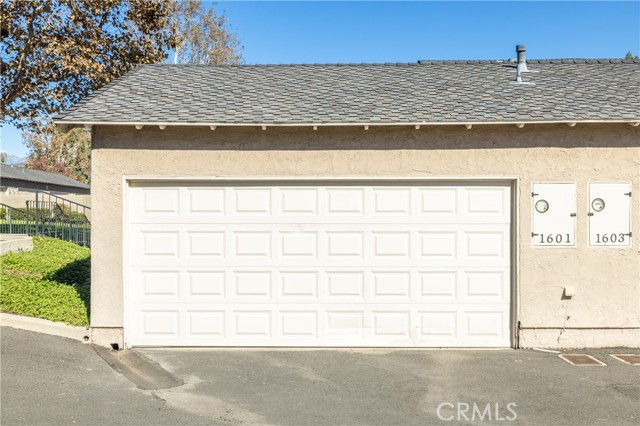 Two car garage entry.