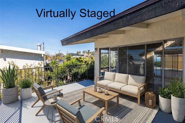 Ocean View Balcony virtually staged