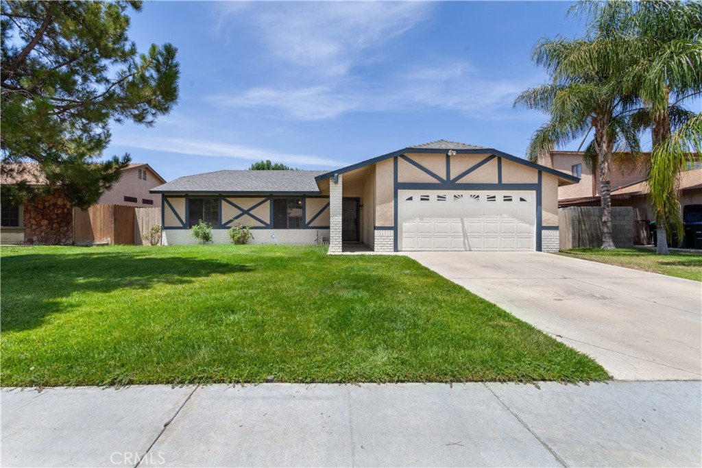 875 Harding Street Hemet, California Great single-story three bedrooms two full bathroom home in a quiet Hemet neighborhood. Upon entering the home you are greeted with an open floorplan with access to the den, family room, dining area, and kitchen. The family room features a large stone fireplace that is warm and inviting, perfect for the cold nights in winter. All the bedrooms are on the south wing of the house and feature large closets and ceiling fans. The master bedroom has plenty of space with a private master bathroom. The dining area gives you access to the private backyard with a large covered patio and lush landscaping with mature trees.