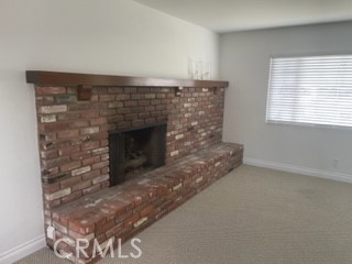 Brick gas fireplace