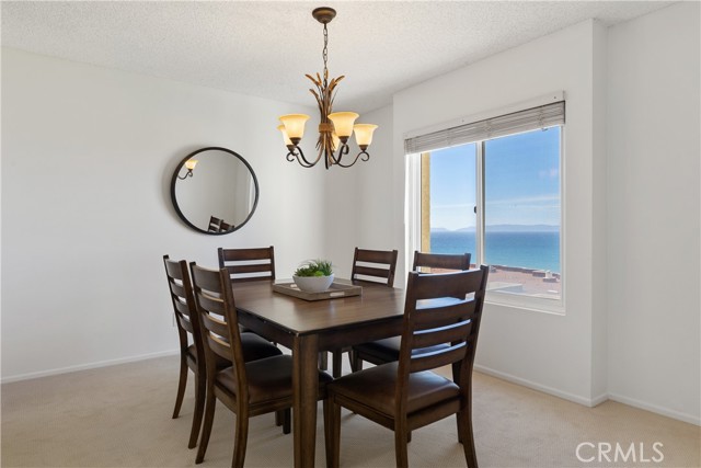 The dining room with Catalina Island and ocean views.