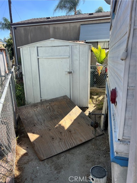 Back of home-storage shed
