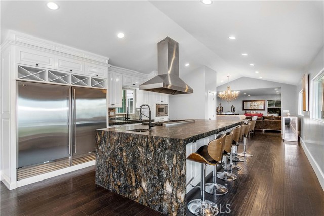 Remodeled kitchen with custom leather finished granite.