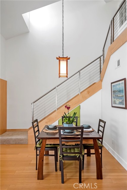 High ceiling over the transformed dining area