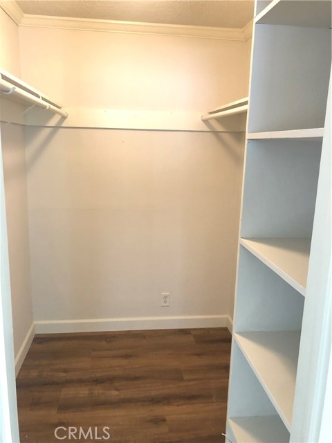Large walk in closet in rear home