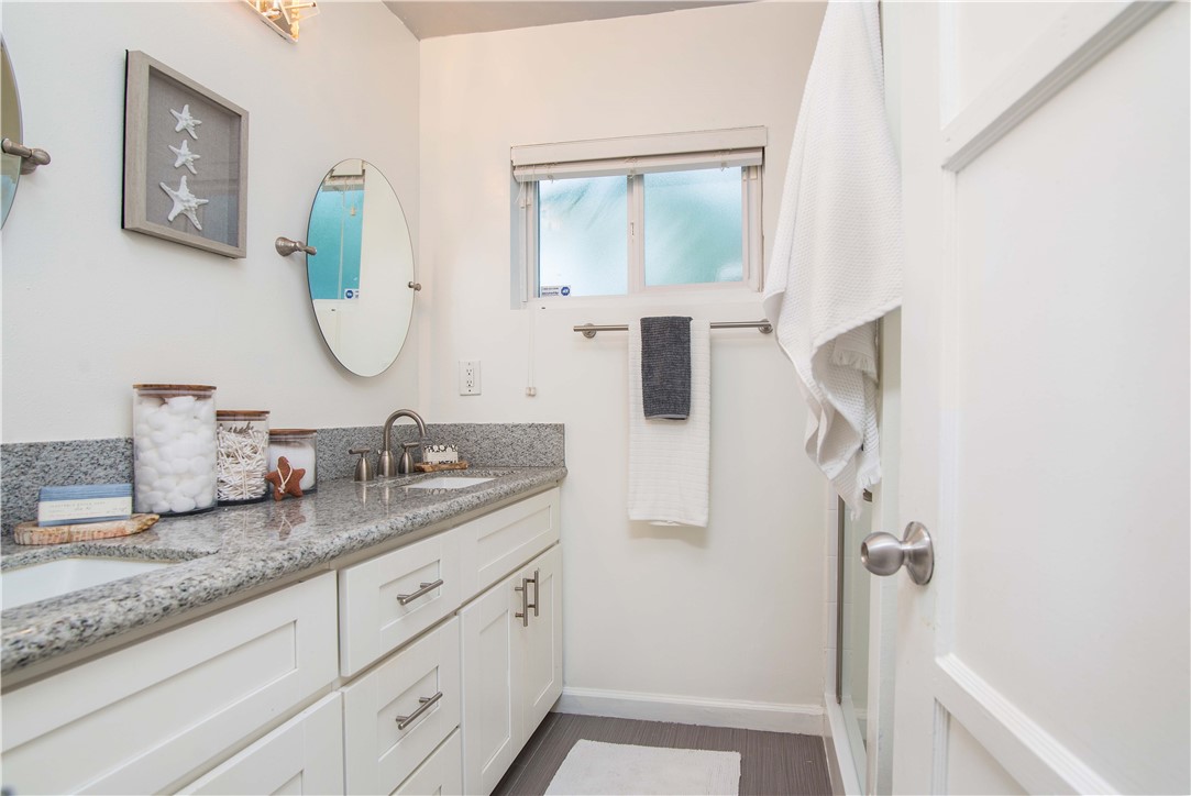 The master bathroom with double sinks