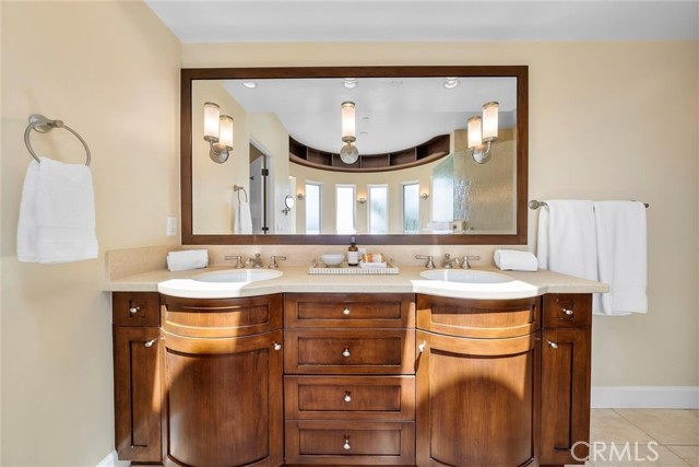 Primary bathroom dual vanity