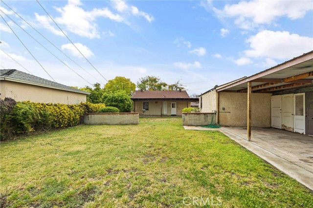 View of backyard towards house