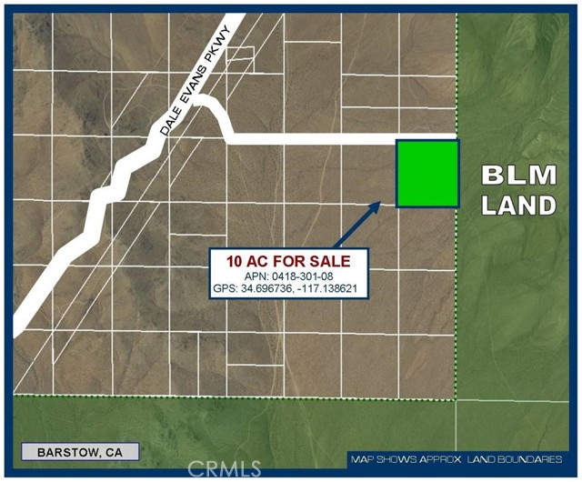 Detail Gallery Image 1 of 1 For 10 Ac Dale Evans Pkwy, Barstow,  CA 92311 - – Beds | – Baths
