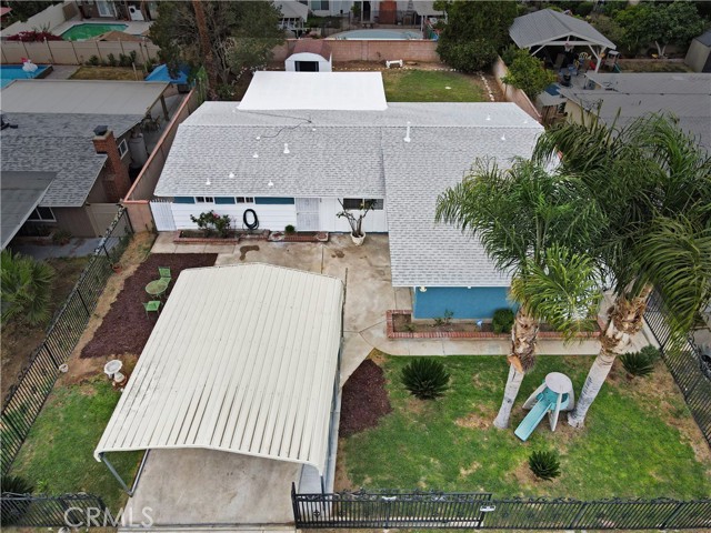 Aerial view of front yard