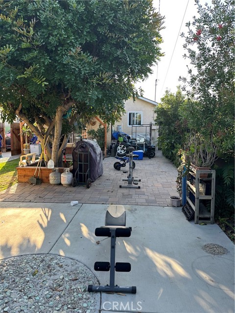 Newer pavers/concrete in the backyard