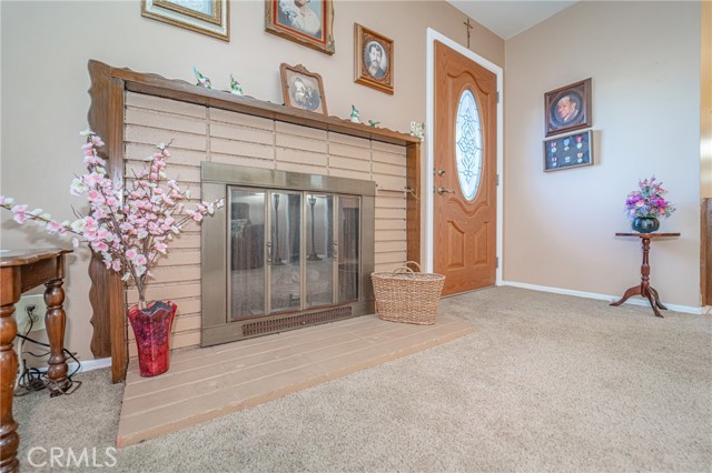 Beautiful fireplace in the living room area.