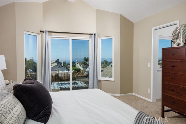 Master bedroom with ocean views from deck