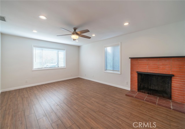 Living area with fireplace