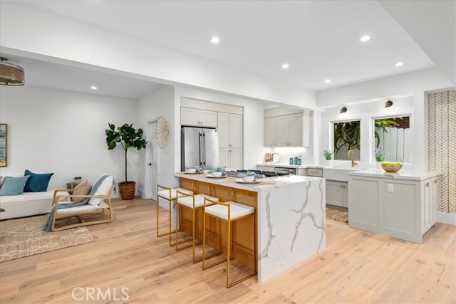 New kitchen with island and ocean views.